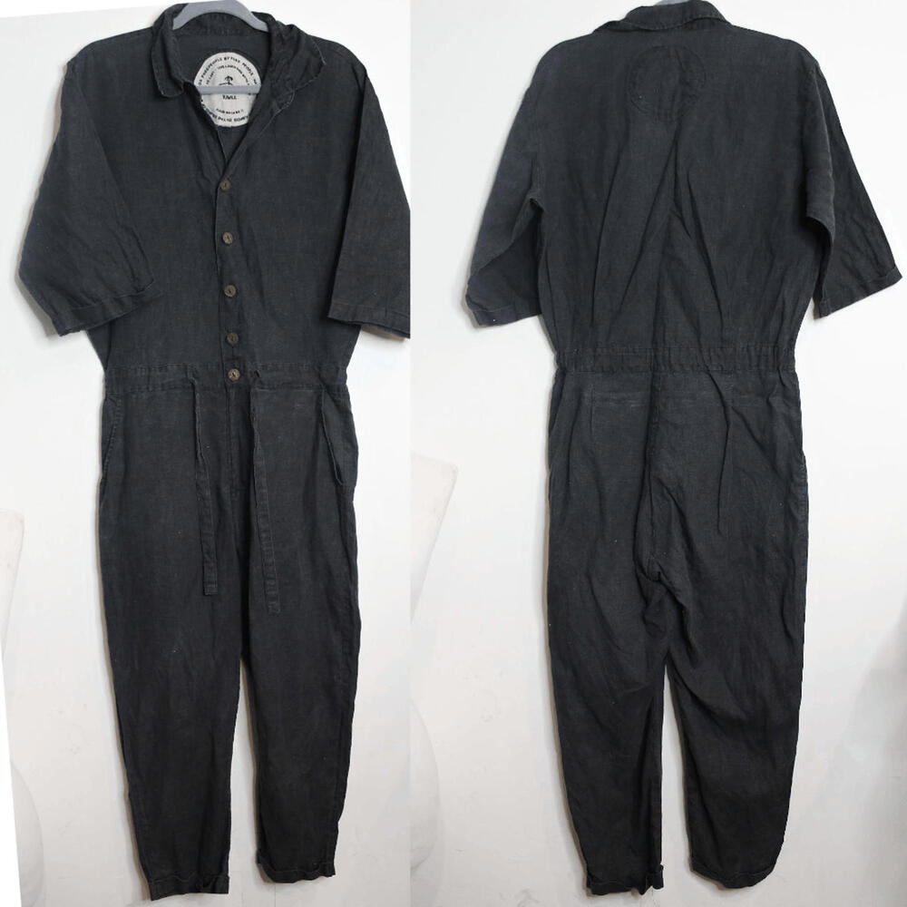 Free People Black Linen Jumpsuit